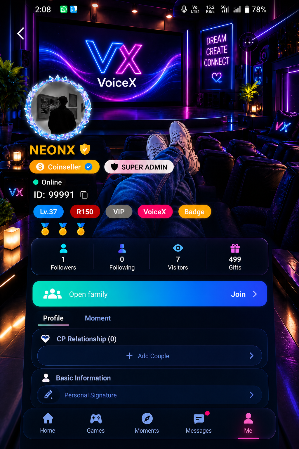VoiceX Profile Room